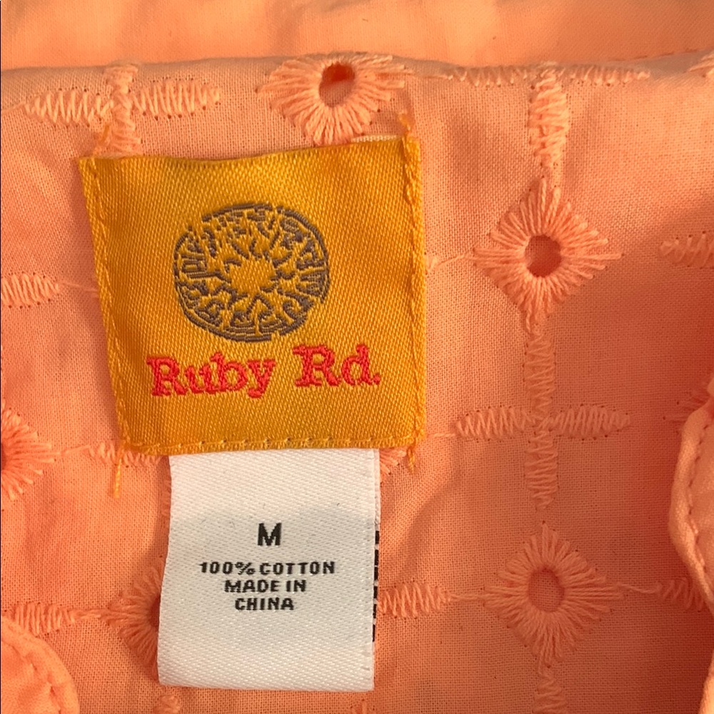 Ruby Rd. Orange Embellished Button Down Shirt - Picture 2 of 6